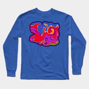 Waves Explosion in Super Hero Colors Long Sleeve T-Shirt